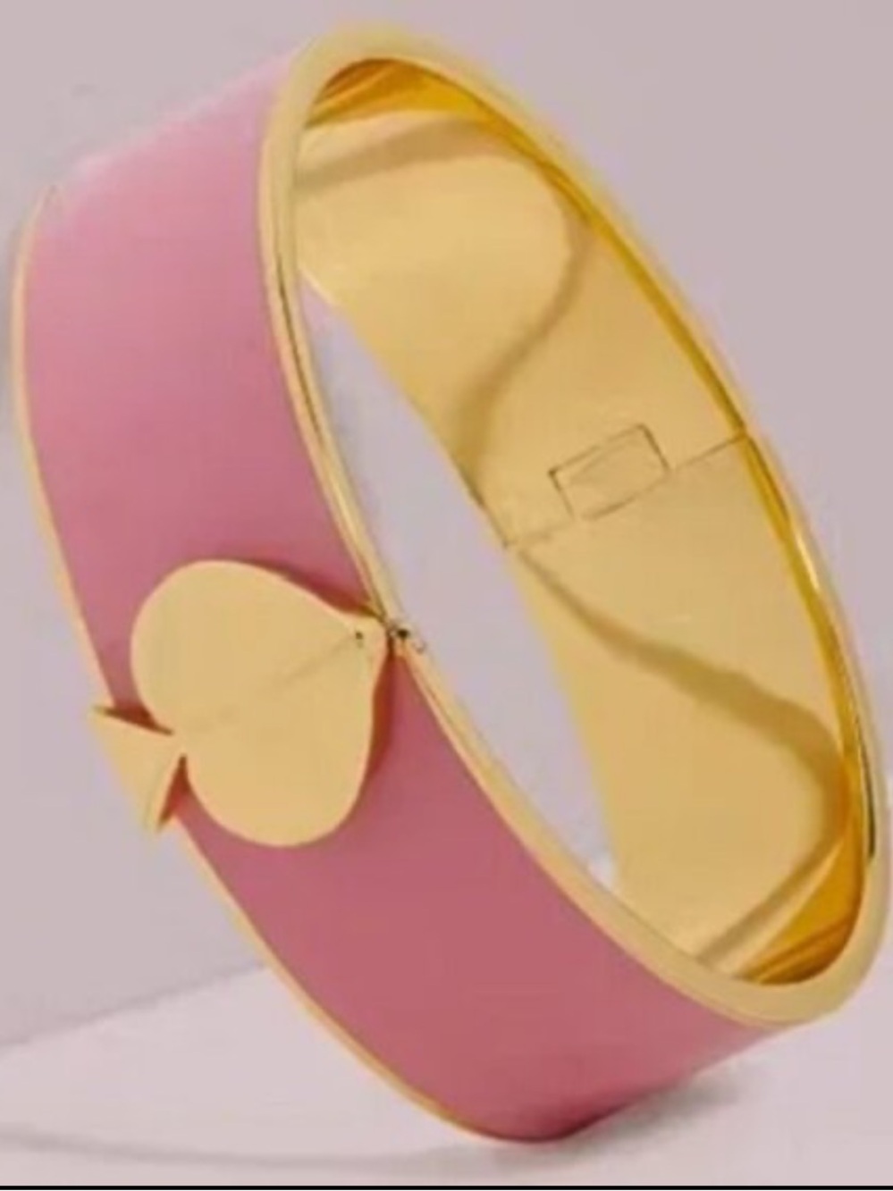 NWT~KATE SPADE~Heritage Spade Hinged Bangle Bracelet, Rocco Pink